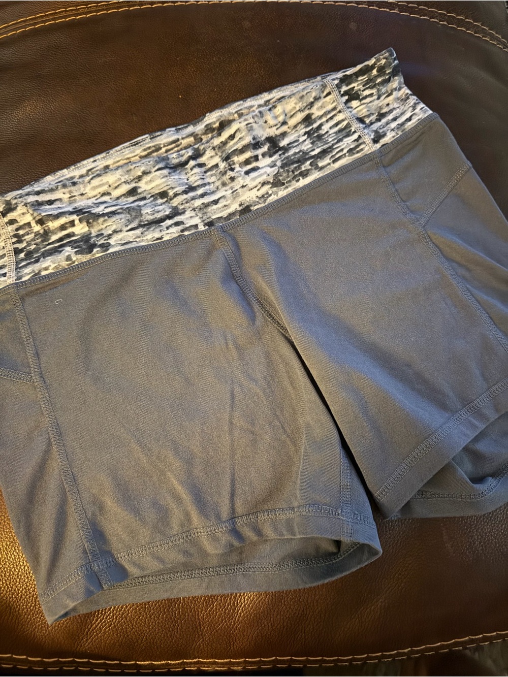 Women's Gray Active Shorts with Patterned Waistband
